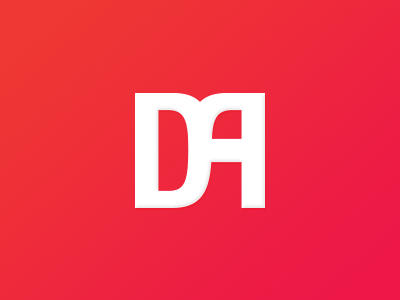 DA mono identity initials letter logo minimal monogram simple