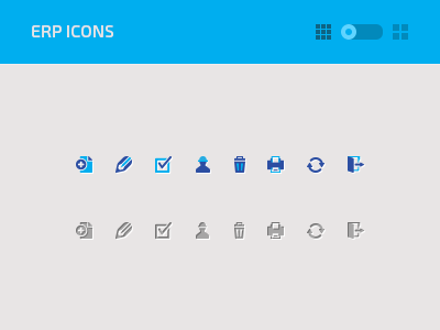 ERP Icons blue fun glyphs gray icon icons oil rigs set software