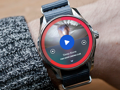 Adroid Wear - Player concept android clock concept music player smart ui ux watch wear