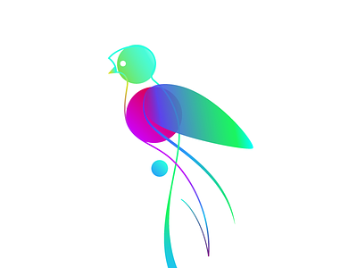Quetzal bird colors illustration neon quetzal