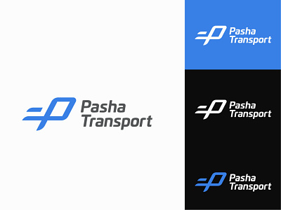 Pasha Transport Logo blue brand branding and identity branding concept delivery service icon icon design logo design logomark logotype mark transport transportation design truck