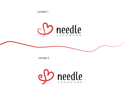 needle-handmade concept creativity handmade type handmadelogo logodesign logodesigner love logo pure red