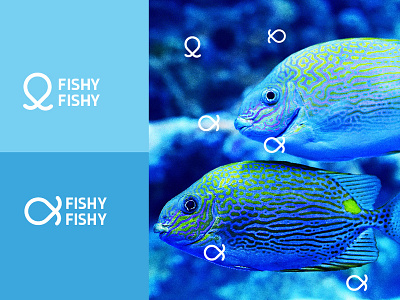 Fishy Fishy blue wave brand branding concept branding design fish logo sea