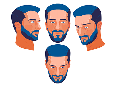 man's face character design illustration people vector