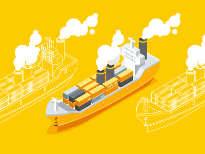 SAP | chemical plant illustration ship shipping container