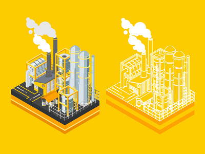 SAP | chemical plant building chemical code501 illustration plant