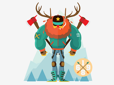 Lumberjack character code501 illustration lumberjack