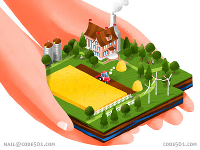 Magazine illustration agriculture article code501 family field hand home illustration magazine wheat