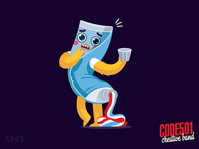 Toothpaste animation character code501 illustration toothpaste