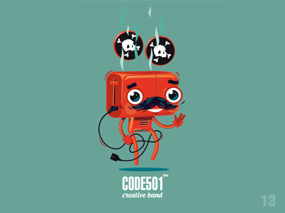 Code501 Character 13 character code501 illustration toaster toasterbot