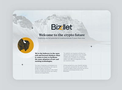 Bizzllet - Landing page bizzllet blockchain cryptocurrency landing wallet web design