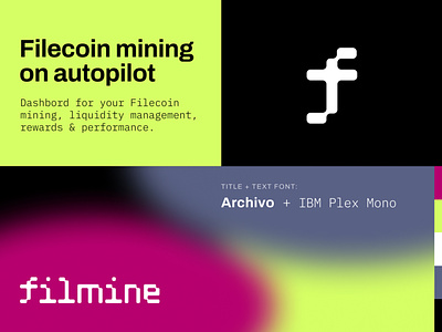 FilMine - Visual Identity Design blockchain branding filecoin logo miners mining web3 yellow