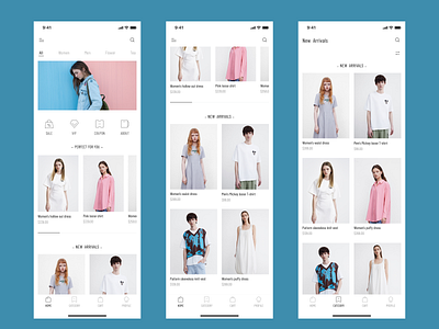 Home page design of shopping mall app ui