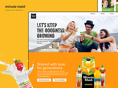 Minute Maid responsive ui uiux ux web web design website