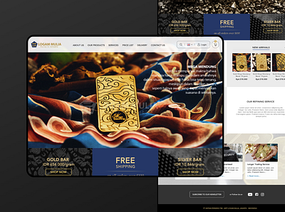 Logam mulia design ui ux web design website