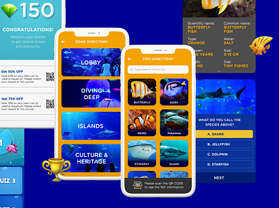 jakarta aquarium - zones & games app mobile app ui ux