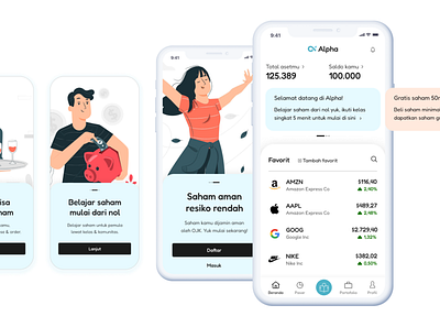 alpha investasi app mobile app ui ux