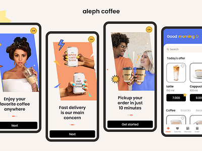 aleph coffee app mobile app ui ux