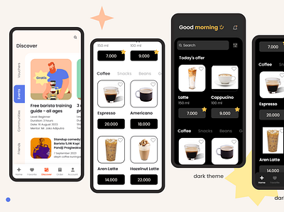 aleph coffee app mobile app ui ux