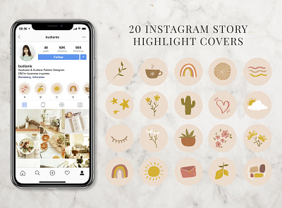 20 Instagram Highlight Covers cover design etsy etsy shop highlights icon illustration instagram instagram stories instagram template
