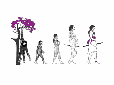 Women In Human Evolution evolution evolve human evolution illustration visibility visual communication women women in art