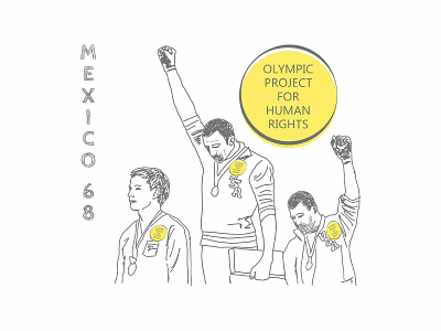 Olympic Project For Human Rights black panther high fist human rights illustration mexico 68 olympic olympic games olympic project for human rights racism solidarity sport visibility visual communication