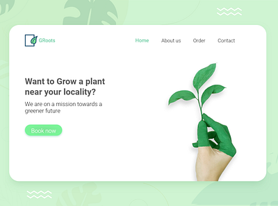 Landing Page design concept graphicdesign green plants ui ux
