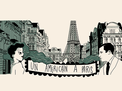 An American in Paris city comic drawing gene kelly illustration krita leslie caron musical paris tap dance