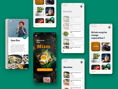 Miam ! adobe xd adobexd app appdesign application food foodapp foodie foodies recipe recipe app recipes ui ui ux uidesign uiux vegetables vegeterian webdesign