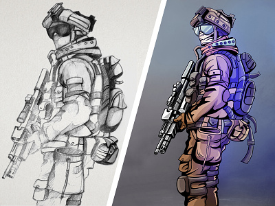Soldier Digital Art digital art game design graphics sketches