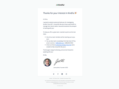 Kindful Welcome Email Series Redesign