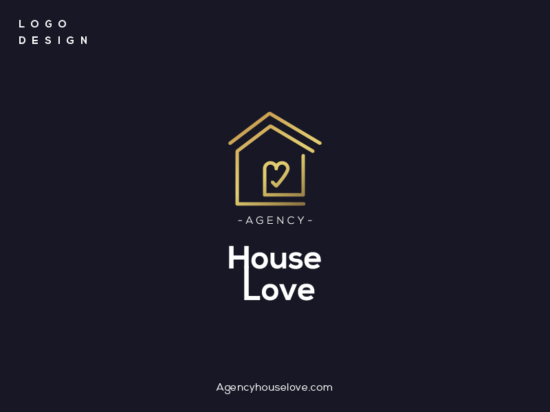 Agency House Love agency branding colors design graphic gredients house illustration logo love simple vector