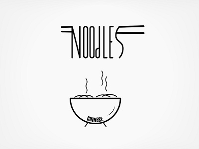 Chinese Noodles 2d design graphic logo typography vector