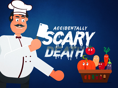 Accidentally Scary Death accidentally angry character concept death illustration knife poster scary title design vegetables