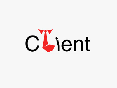 Client Flat Logo client employer flat font idea logo simple thought