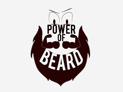 Power of Beard effect face illustration logo look power style text vector