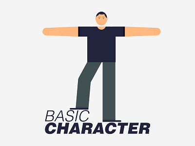 Basic Character basic basic shapes character colors face illustrator t pose text