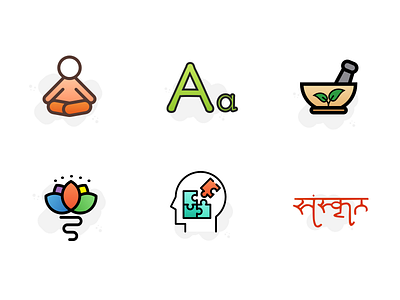 Yoga and Ayurved icons