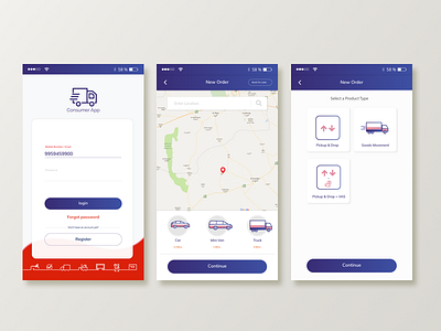 Logistics Consumer App icons logistics mobile sketch ui