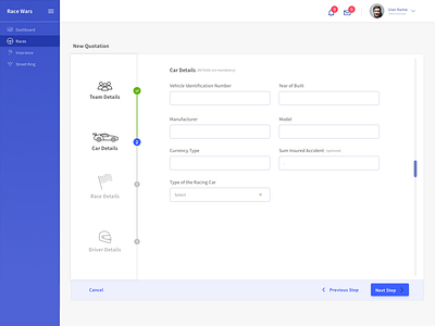 Race Organiser icons mobile racing sketch ui