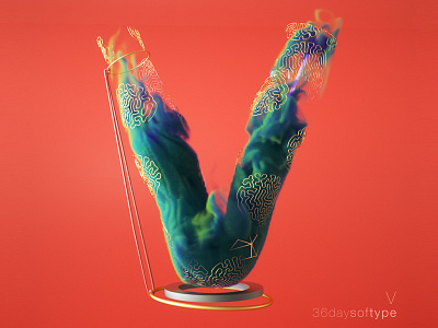 Type V 36daysoftype 3d cinema4d colorful colors gas graphic typo typography