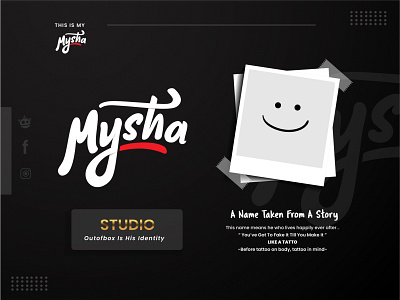 Brand name, This is my MYSHA font logo design logotype storytelling typeface