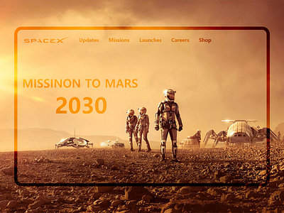 Landing Page - Mars Project 2030 adobe xd apollo astronout design mars missions nasa spacex tesla ui ux web