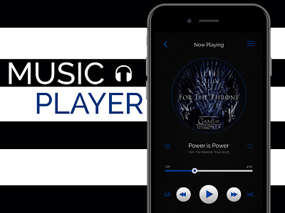 Music Player black black theme dailyui dailyui09 dark game of thrones gameofthrones music music app musicappui musicplayer player