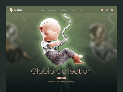 Globio NFT Collection Landing generation genesis hero page landing nft utility