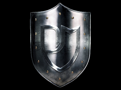 Illustration of monogram for Denis Minin brutal dm grange illustration logo metal minin monogram protect shield shishkin workout