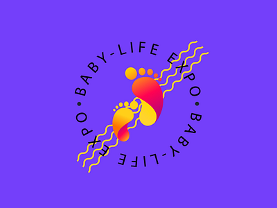 Baby-Life Expo baby colors expo footprints gradient logo