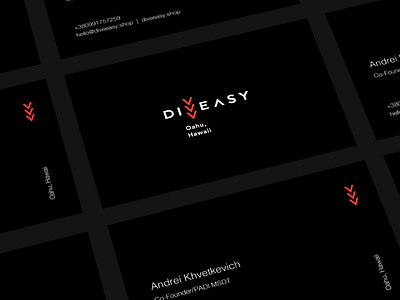 Dive Easy Identity arrow brand branding diving down logo