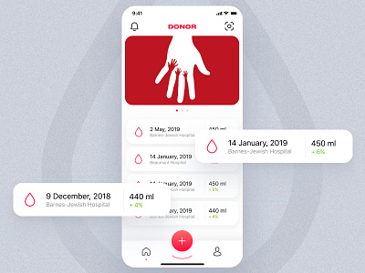 Donor App Concept app clean ios logo mobile simple ui ux