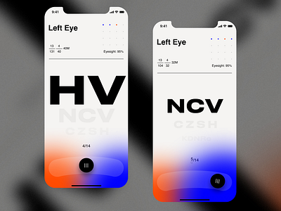 Eyesight Test App app clean colors eye eyesight gradient ios media center medical mobile simple ui ux